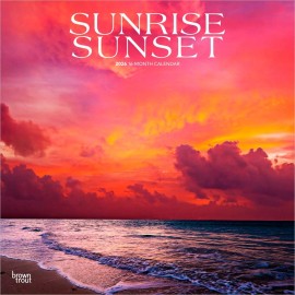 BrownTrout Sunrise Sunset | 2026 12x24" (Hanging) Square Wall Calendar | Plastic-Free