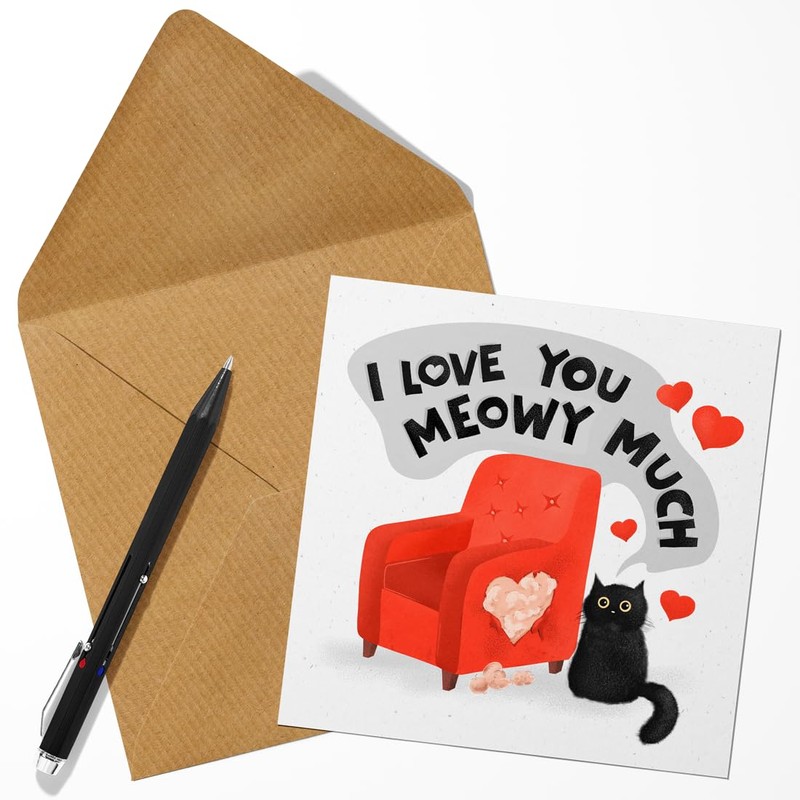Cat Valentine Day Card for Wife or Girlfriend from Husband