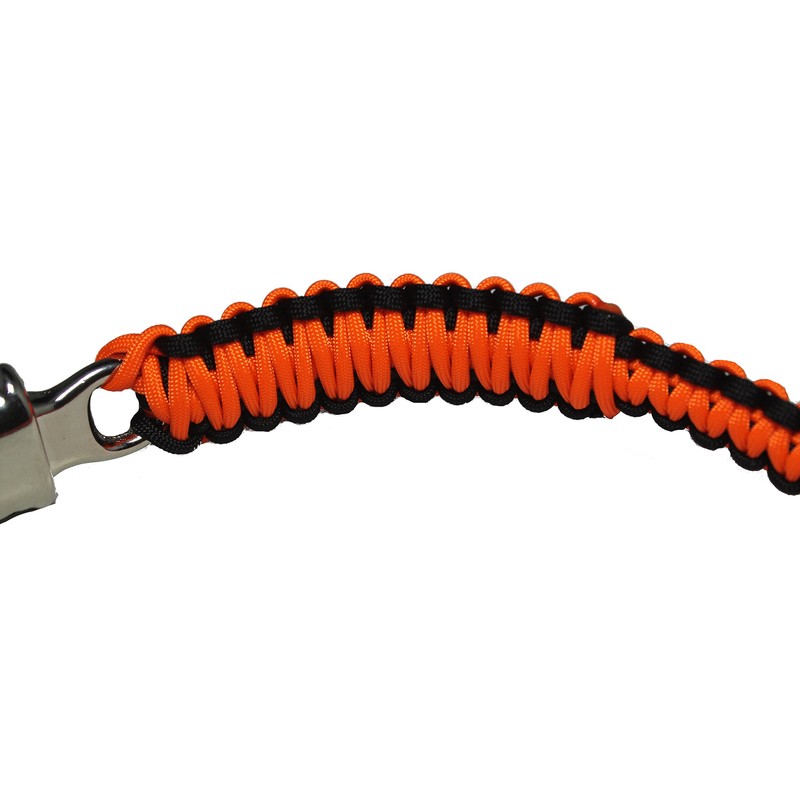 Biker Whip 36" Black and Orange Silver Punisher Skulls .45