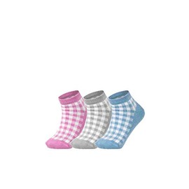 Esprit Sneaker Pixel Checks Pack of 3 Cotton Children White Blue Many Other Colours Reinforced Trainer Socks with Pattern Breathable Thin Short Checked in Multipack 3 Pairs, Multicolour (assortment