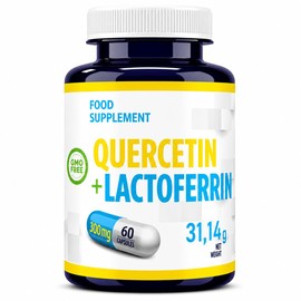 Hepatica Quercetin & Lactoferrin Complex | 300 mg | Immune System & Antioxidant Support | 60 Capsules | 2 Month Supply | GMP & Laboratory Tested
