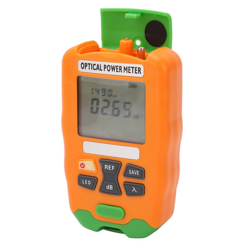 Orange Mini Fiber Optic Power Meter Fast Accurate Sensitive Robust