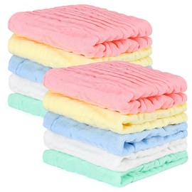 Accmor 10 Pack Baby Washcloths, Soft Face Cloths for Newborn, Natural Cotton Bath Face Towels Baby Wipes Burp Rag Wash Cloths