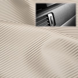 EZAUTO WRAP 12"x54" (1FTx4.5FT) White Fabric Carbon Fiber 54" Wide Cloth Marine Vinyl Plain Weave Upholstery Automotive Seat Cover
