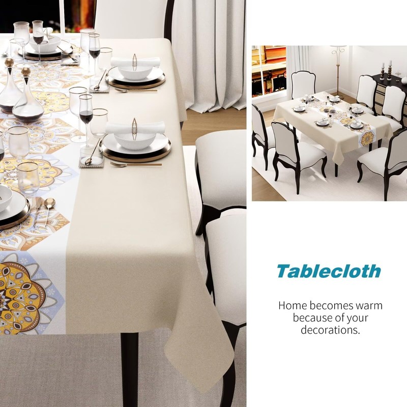 Rectangular Waterproof PVC Tablecloth, Tablecloth for Dining Room, Garden, Party,