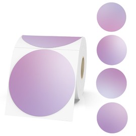 Yeachlaing 3 Inch Purple Round Thermal Sticker Labels, Self-Adhesive Circle Direct Thermal Labels, Multi-Purpose Roll Sticker Labels for DIY Logo Design, QR Code, Name Tag（ 410 Labels,1 Roll）