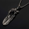 Jeem Feather Necklace Indian Jewelry Pendant Native American Series, Stainless