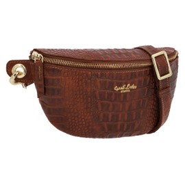 Gusti Rosamonde Bum Bag Leather Belt Bag Festival Bag Handbag Genuine Leather, Brown crocodile