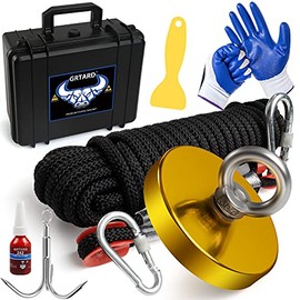 1500lbs Magnet Fishing Kit with Case, 4.72inch Diameter Fishing Magnet Kit Combined Strong Pulling Force Fishing Magnet for Magnetic Fishing and Heavy Duty Use