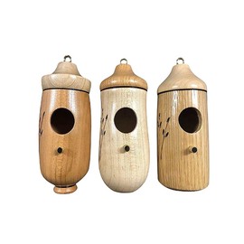 Hummingbird House Wooden Birdhouse Exterior, Hummingbird Swinging Resting Place Hanging Bird Nesting Boxes for Birds, Wren Swallow