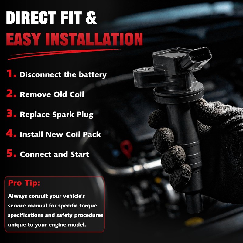 UF247 Coil Pack w/Iridium Spark Plugs Compatible with Toyota Chevy