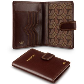 A-SLIM Gokaku Leather Passport Holder & Travel Wallet | Travel Accessories Organizer for Passport, Tickets, Boarding Pass, Cards, Cash | Premium Full Grain Cow Leather