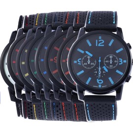 yunanwa 8 Assorted Wholesale Men's Sports Silicon Watch Wrist Watches Riding Running