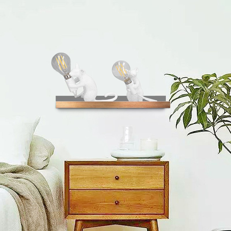 Modern Resin Mouse Lamp E12 Creative Desktop Decoration Animal Lamp