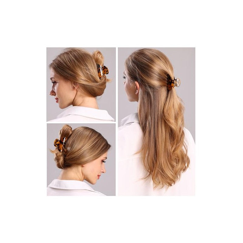 Pinzas para el cabello para mujer, pinzas medianas de garra,
