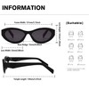 AZorb Retro Oval Sunglasses for Women Black Cat Eye Sun
