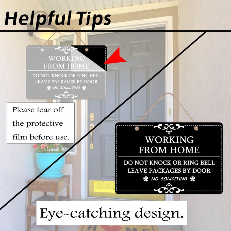 Working from Home Sign PVC Sign for Front Door Home