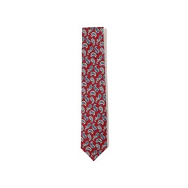 Beams Plus Men's Necktie, Paisley, Print, Hopsack, Silk Tie, red