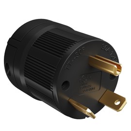 Elecan - Enchufe de repuesto de 30 amperios y 125 V RV, NEMA TT-30P, conector de alimentación macho de extremo de cable de extensión, cuchilla recta eléctrica, conexión a tierra, grado industrial para