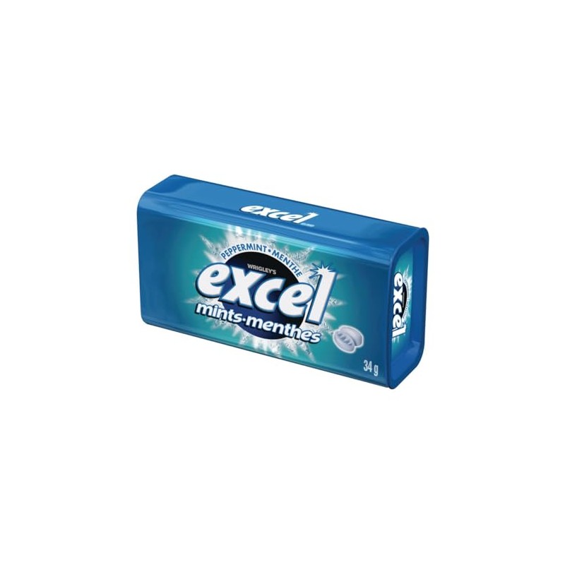 Excel Mints Peppermint, 34gm Tin, 8 Count
