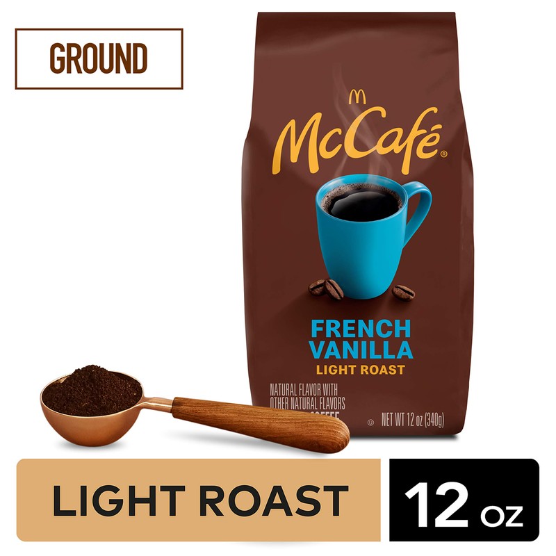 McCafe French Vanilla, Flavored Light Roast Ground Coffee, 12 oz