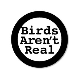 Round Birds aren't Real Sticker (Funny Odd Weird Decals Government Drones Vinyl Cars, Trucks, Laptops, and Coolers (3 inch)