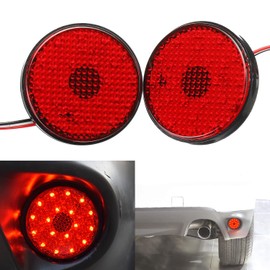 2Pcs Red Lens LED Rear Bumper Reflector Tail Stop Light Compatible with Toyota Sequoia Highlander Zrr70 Noah Fortuner Mitsubishi ASX/Outlander Sport
