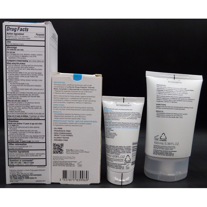 La Roche-Posay 4 Pc La Roche Posay Set Effaclar, Double