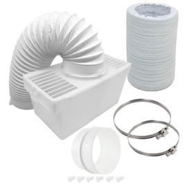 SPARES2GO Condenser Vent Box & Extra Long Hose Kit Compatible with White Knight Tumble Dryers (with Connection Ring)