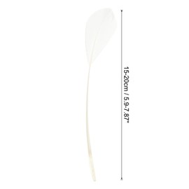 PATIKIL 6-8 Inch Goose Feathers, 50 Pack Bulk Natural Feathers for Crafts Carnival Handwork Clothing Costumes Wedding Party Style 4, White