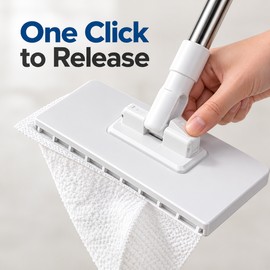 No-Touch Flat Mop for Wet & Dry Floor Cleaning – One-Click Cloth Release