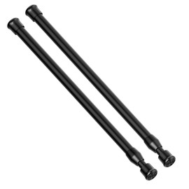 AIZESI Spring Tension Curtain Rod Short Tension Rod (Black,12" to 19"-2Pcs)
