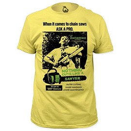 Impact Texas Chainsaw Massacre Cuts Like A Sawyer Men's Tee Banana (Large)