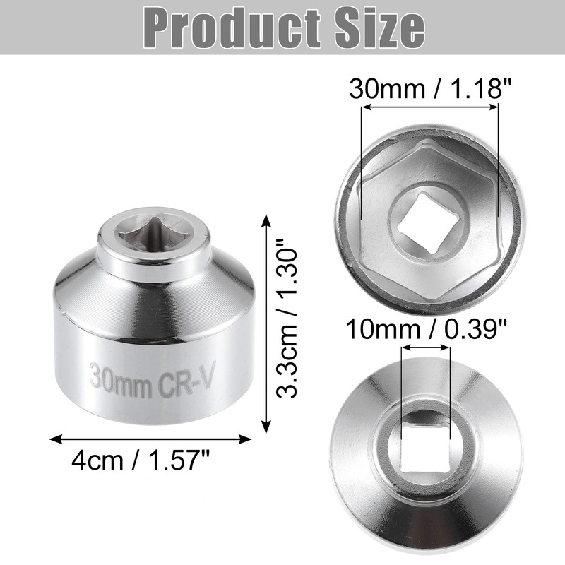 X AUTOHAUX Universal 30mm Car Oil Filter Socket Wrench Housing