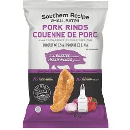 Southern Recipe Small Batch Pork Rinds, All Dressed - Keto Friendly, Gluten Free, Low Carb - 7g Collagen Per Serving - High Protein, 85g