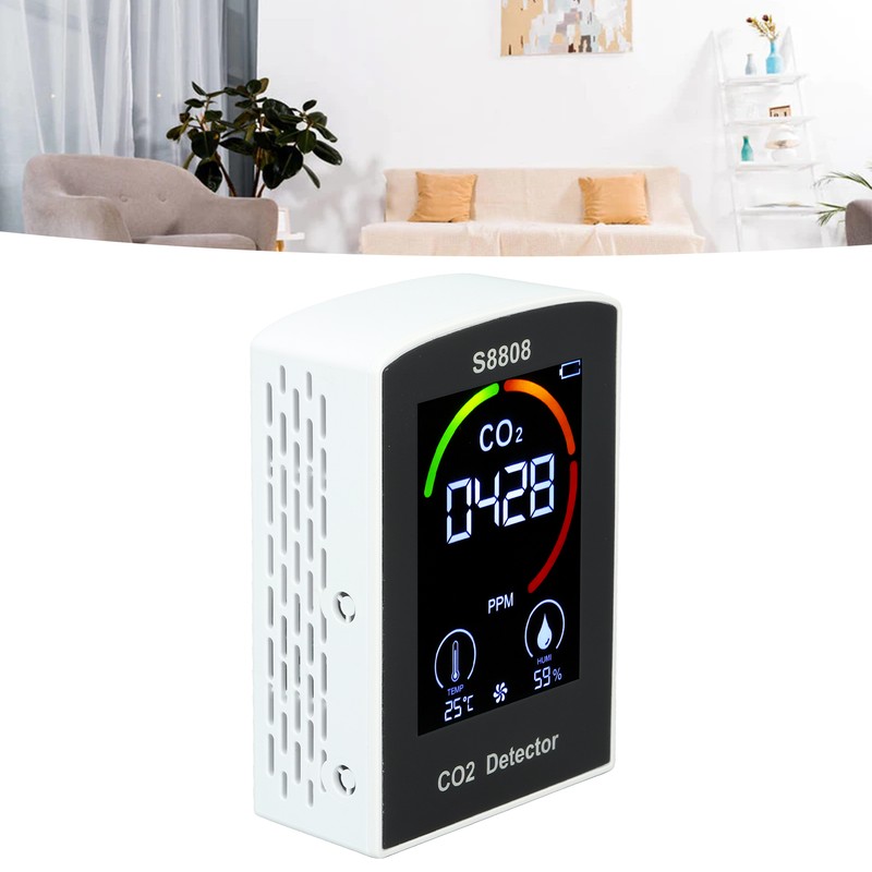 CO2 Detector with Display Screen ABS Battery USB Charging Multi