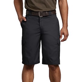 Dickies Men's 11 Inch Regular Fit Stretch Twill Cargo Short, Black, 38
