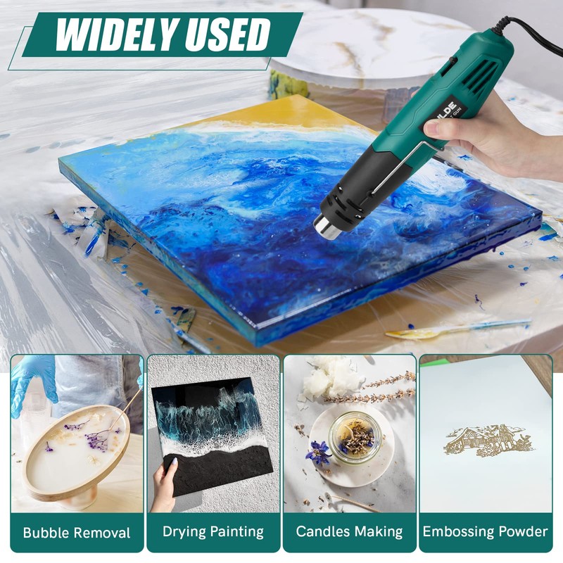 PRULDE Mini Heat Gun Dual Temp, 500W Hot Air Gun