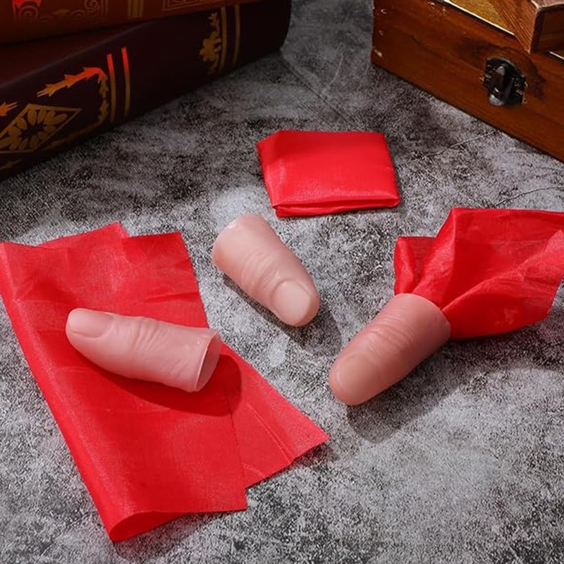 Pack of 4 Magic Tricks, Magic Thumb Tip, Soft Plastic