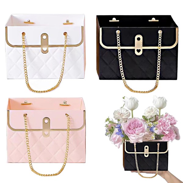 3 Pcs Flower Boxes for Bouquets, Bouquet Gift Packaging Boxes,