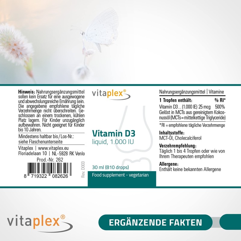 Vitaplex Vitamin D3 Drops (30 ml, 1000 IU per Drop)