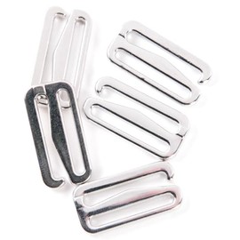 Porcelynne Silver Metal Alloy Replacement Bra Strap Slide Hook - 3/4" (19mm) Opening - 2 Pairs (4 Pieces)