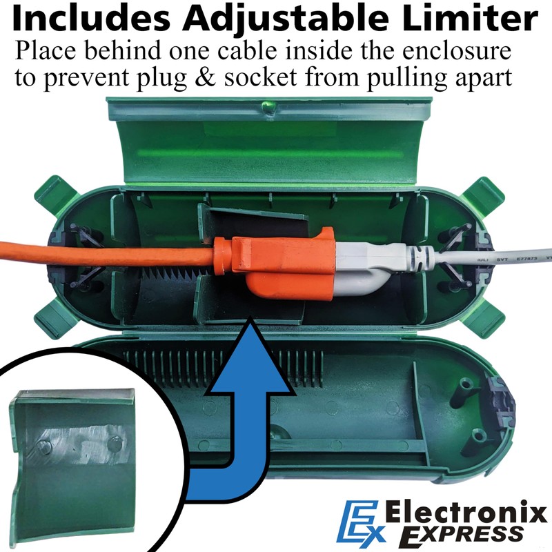 Weatherproof Electrical Extension Cord Cover, Splashproof Outdoor Connection Box Enclosure