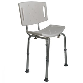 PCP Adjustable Bath & Shower Safety Seat Bench with Backrest (White)
