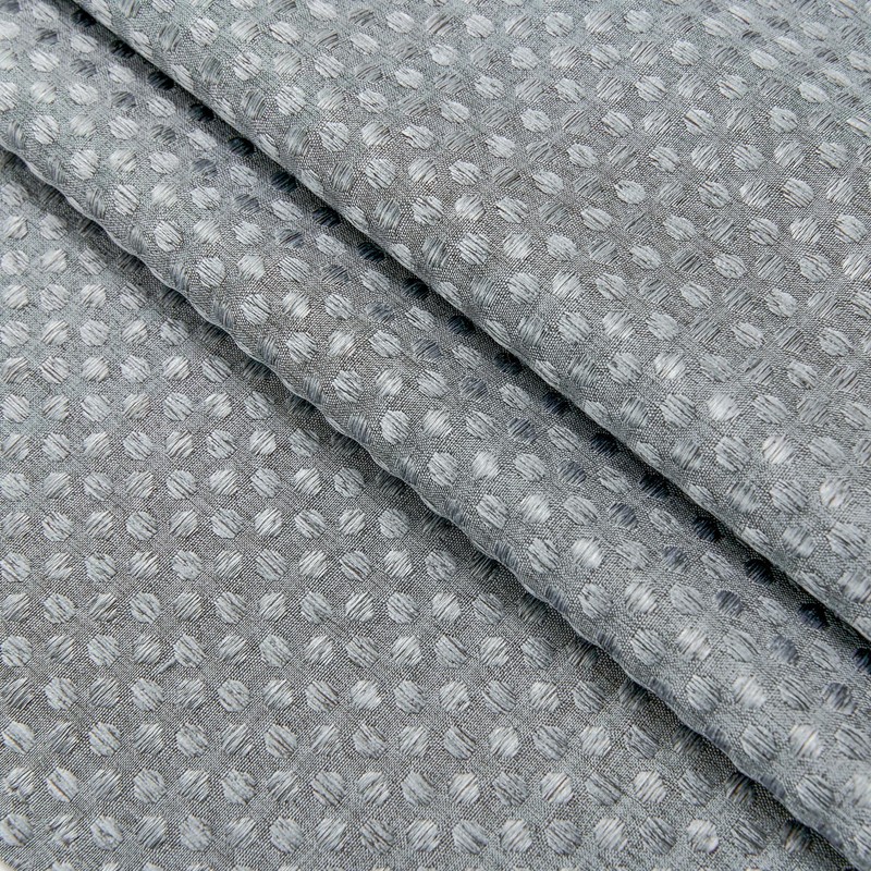 Home Queen Water Resistant Bathroom Window Curtains, Waffle Textured Half