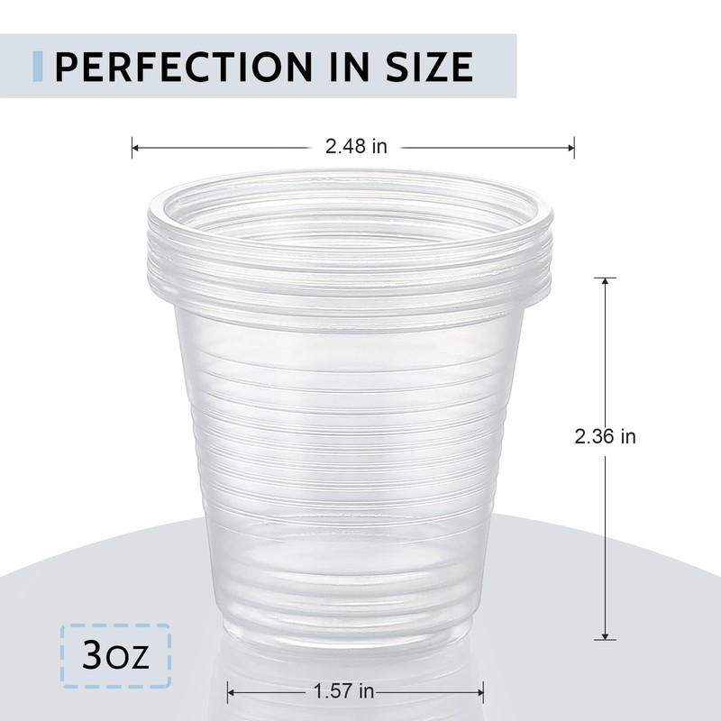 AOZITA 160 Pack 3 oz Clear Plastic Mouthwash Cups -