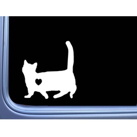 EZ-STIK Munchkin Cat Lil Heart M352 6 inch Sticker Decal kitten litterbox catnip