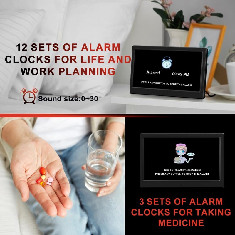 TIMEMOON Alarm Clock with Day and Date for Elderly Digital