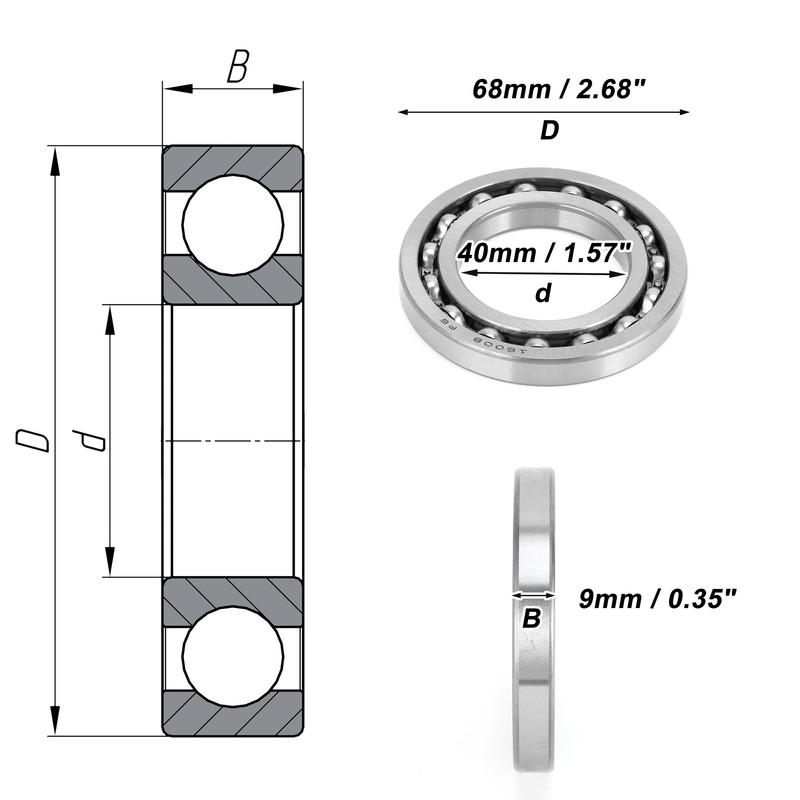 ACROPIX 16008 Deep Groove Ball Bearings P6 40x68x9mm Lubricated Bearings