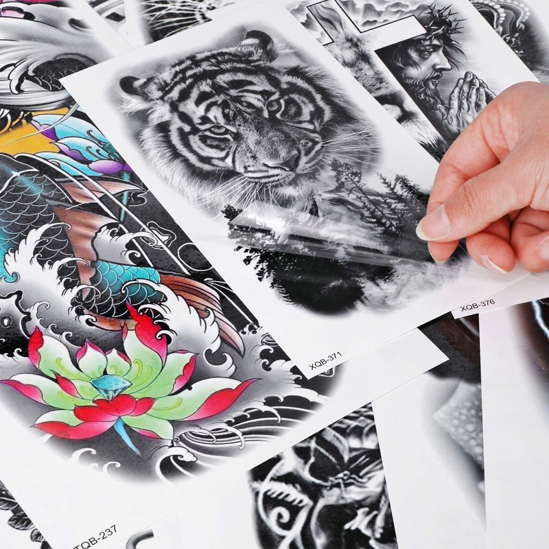 HOWAF Extra Large Waterproof Temporary Tattoos 8 Sheets Full Arm